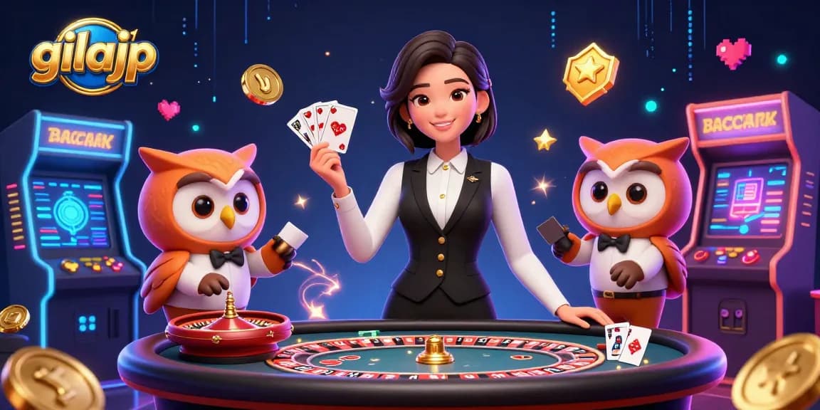 Experience the excitement of casino gaming with gilajp's vibrant dealers and interactive elements.