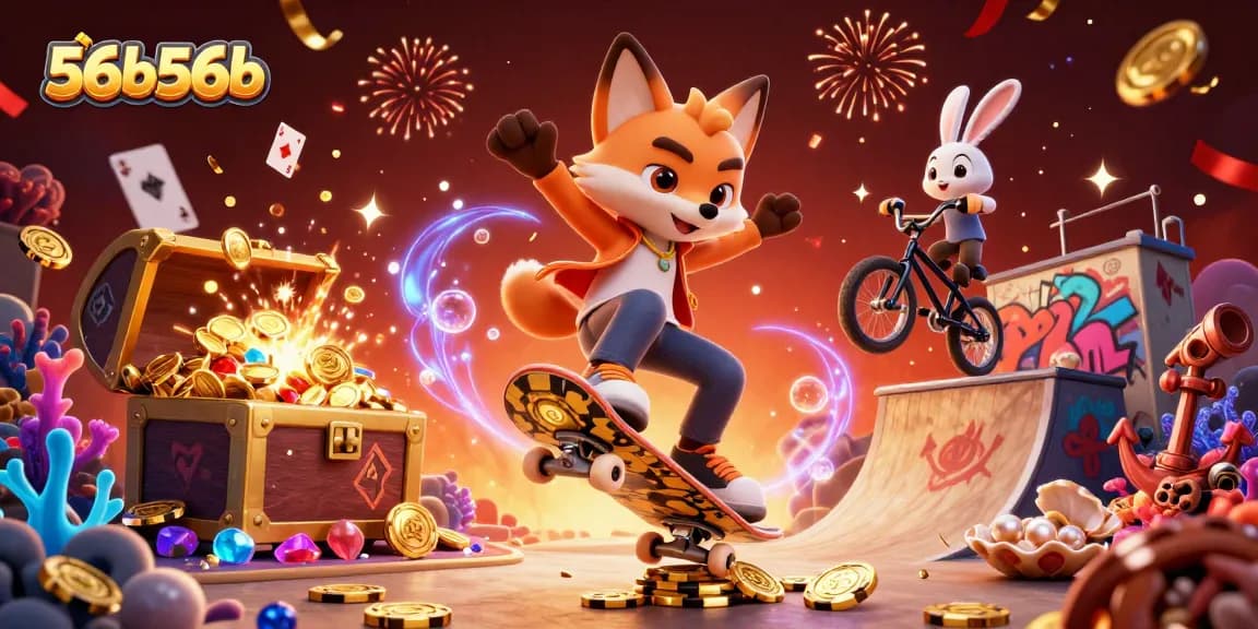 Experience thrilling gameplay at 56b56b with vibrant casino-style action and colorful characters.