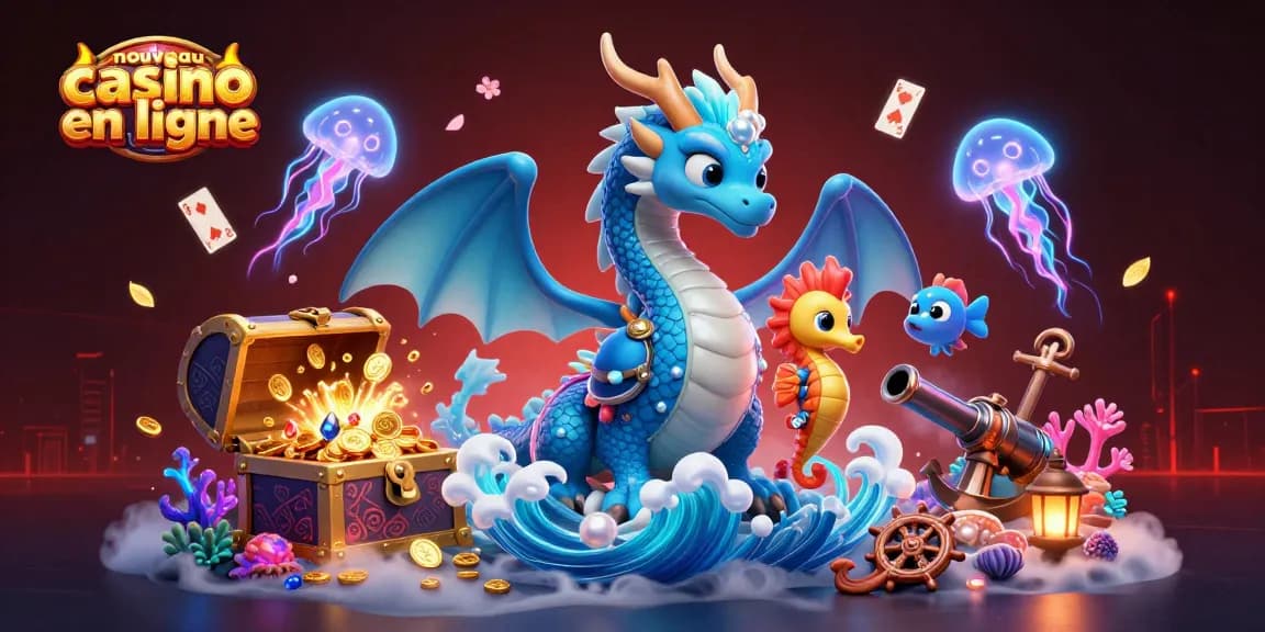 Découvrez les nouveautés sur le nouveau casino en ligne avec un dragon et des trésors sous-marins, une scène magique et ludique.