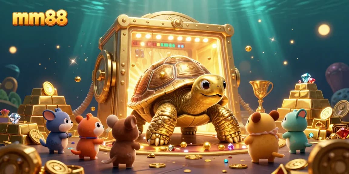 Experience the thrill of mm88 with a vibrant 3D cartoon illustration of gaming excitement.