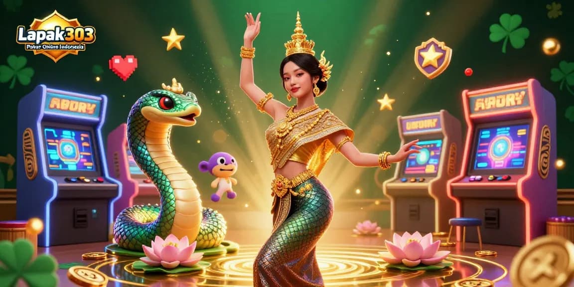 Engage with Lapak303 Poker Online Indonesia through vibrant casino-themed 3D illustration.