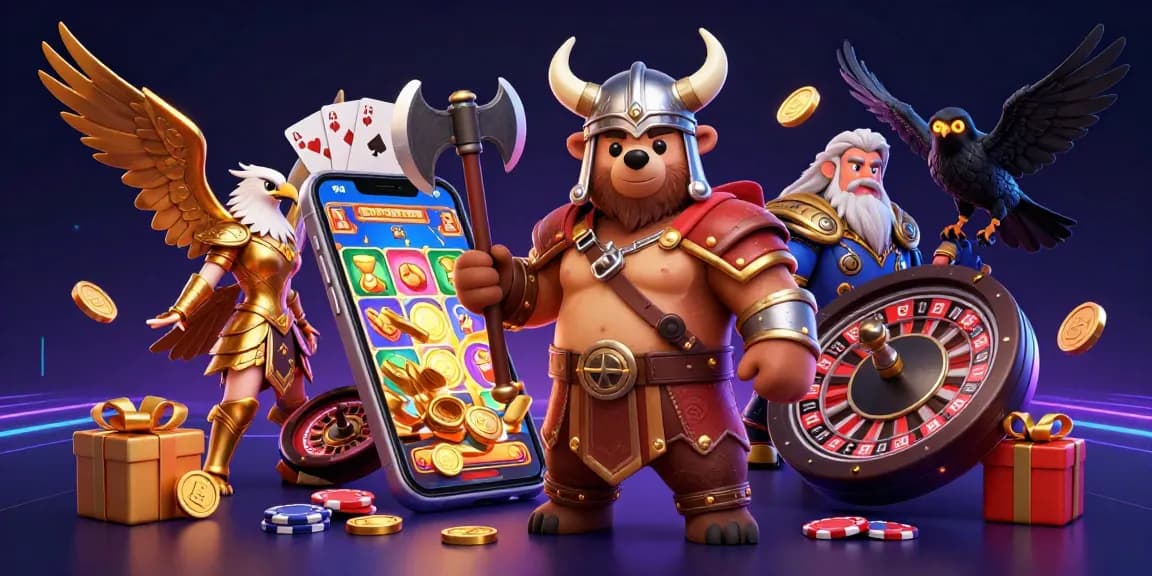 Engage and talk to strangers while spinning slots in this vibrant gambling scene.
