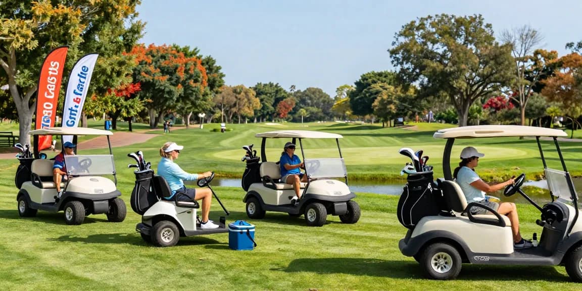Explore various EZGO golf carts for sale, perfect for enjoying a day on the green with family and friends.