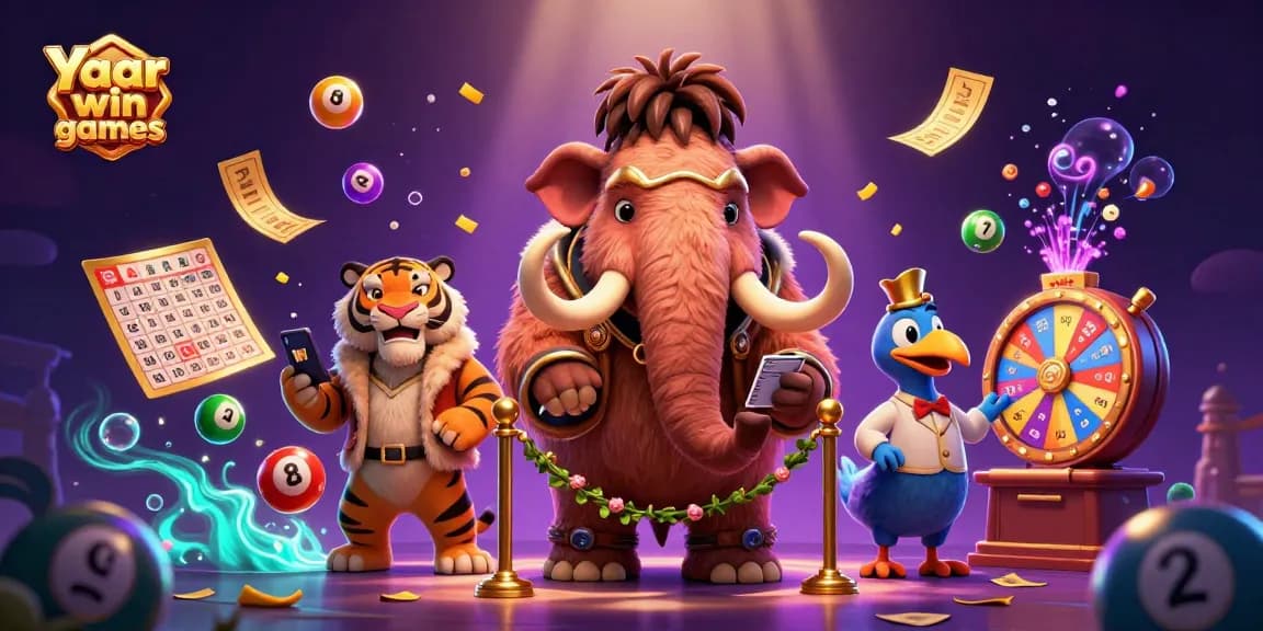 Enjoy thrilling Yaar win games with a vibrant casino scene featuring animated characters and dynamic elements.
