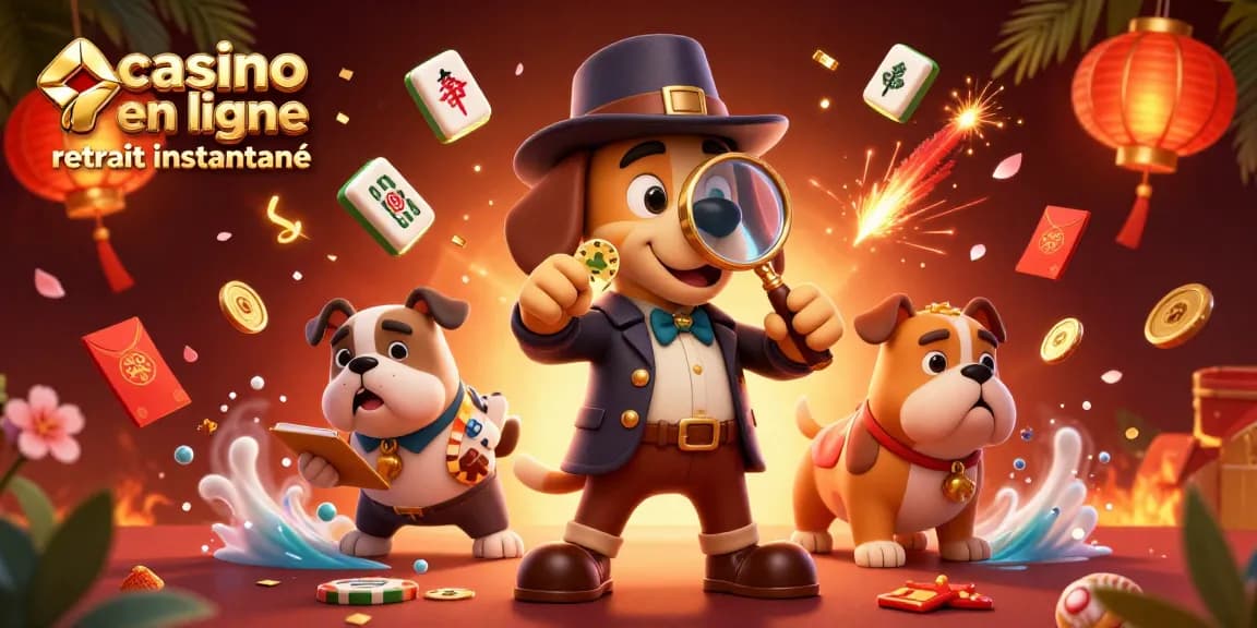 Optimisez vos gains avec le casino en ligne retrait instantané en 2026, illustré par un détective et son compagnon.