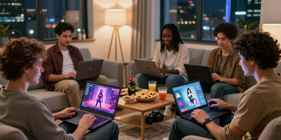 Adults playing engaging porn games in a cozy living room setting.