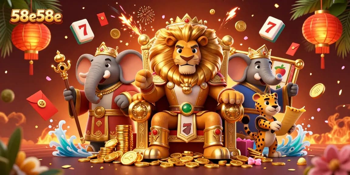 Join the lion king and his advisors for a thrilling session at 58e58e casino.