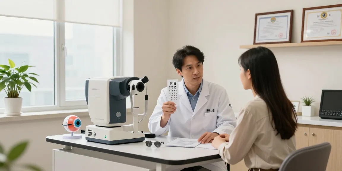 Eye clinic consultation showing personalized care in open resource source settings.