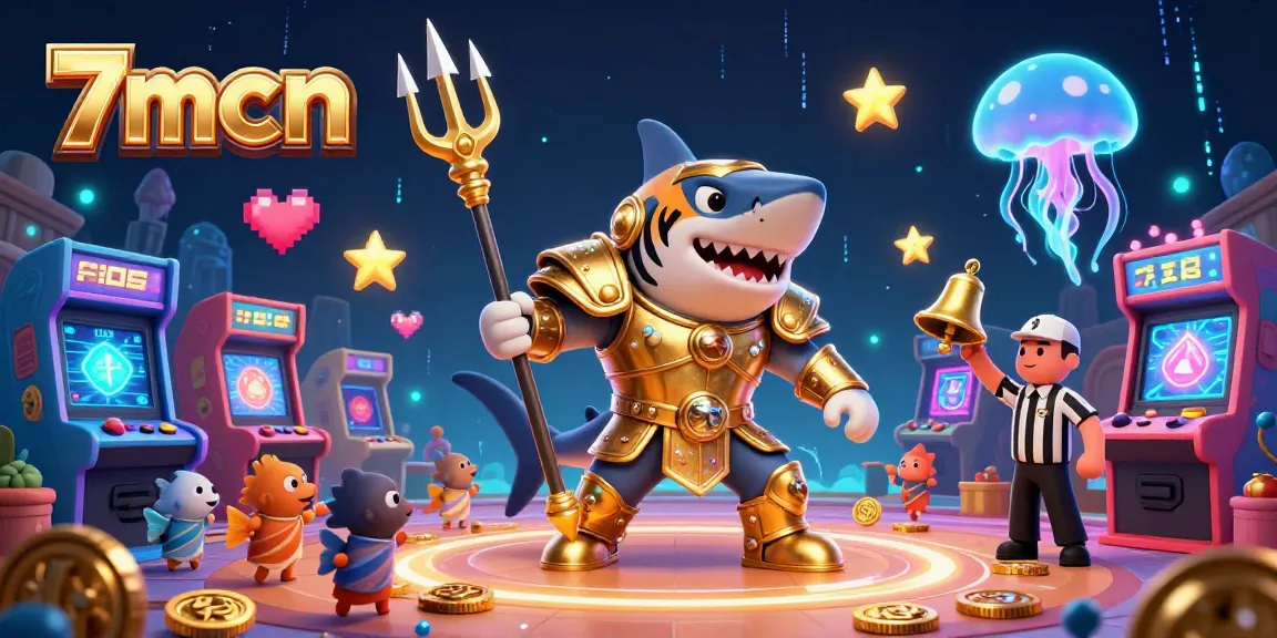 Experience the thrill of 7mcn with vibrant gaming elements in a dynamic casino scene.