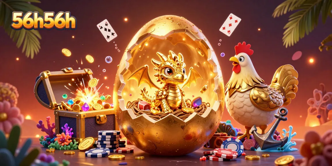 Engage with the 56h56h casino realm full of golden treasures and a dragon, enhancing your gaming experience!