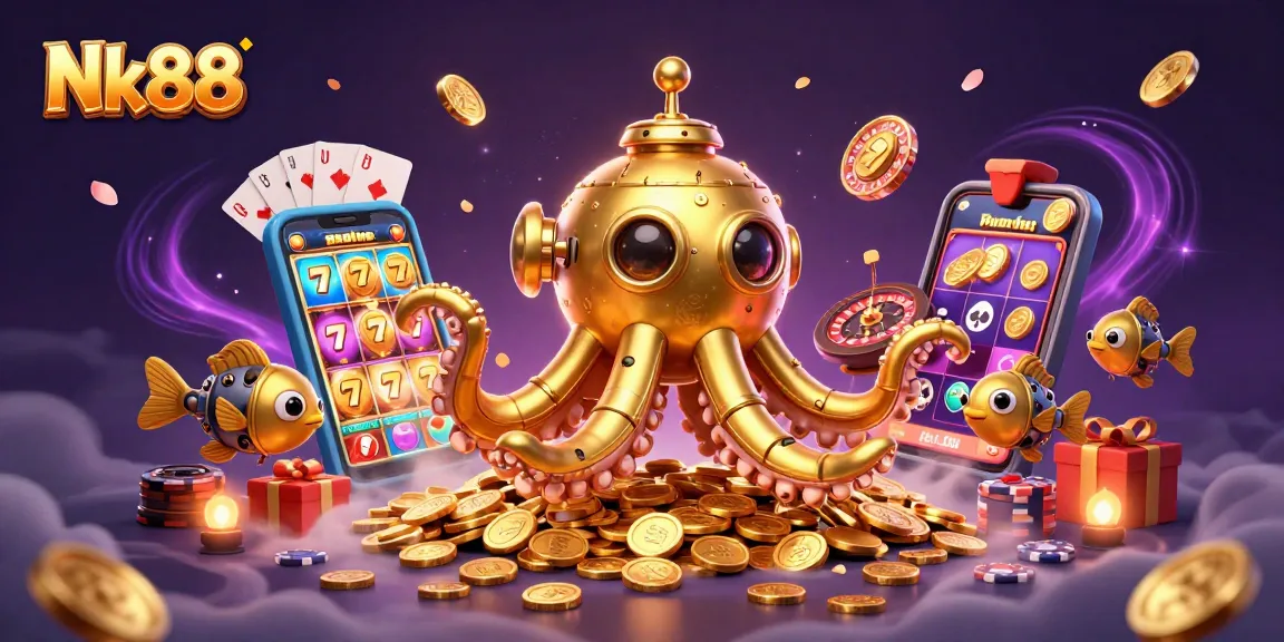Spin to win with Nk88 as a golden kraken submarine joins the exciting slots scene!