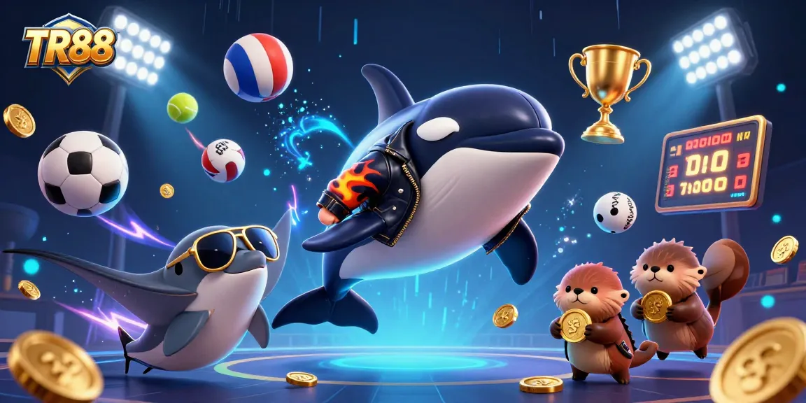 Experience the thrill of TR88 with interactive characters enjoying sports betting!