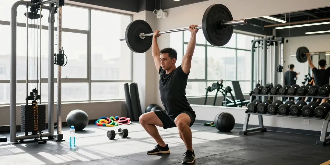 Astera Shop athlete lifting weights in a bright gym, showcasing fitness dedication and motivation.