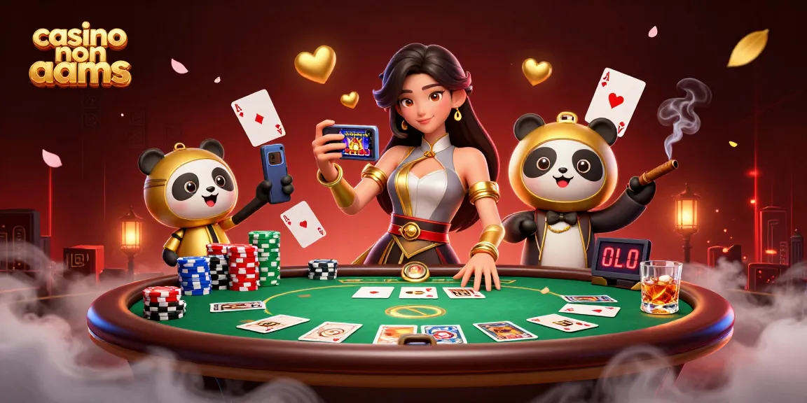 Goditi l'atmosfera vivace dei casino non AAMS mentre una donna asiatica interagisce con il suo smartphone.