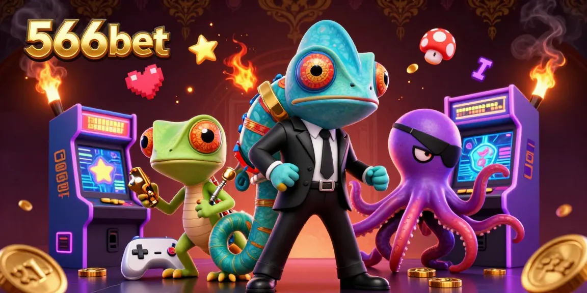 Engage with the vibrant 566bet casino scene featuring animated characters in a 3D gambling adventure.