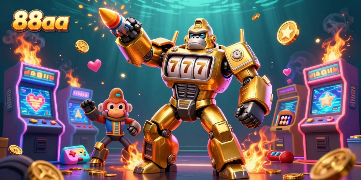 Experience thrilling wins at 88aa with the golden gorilla mech and exciting game elements!