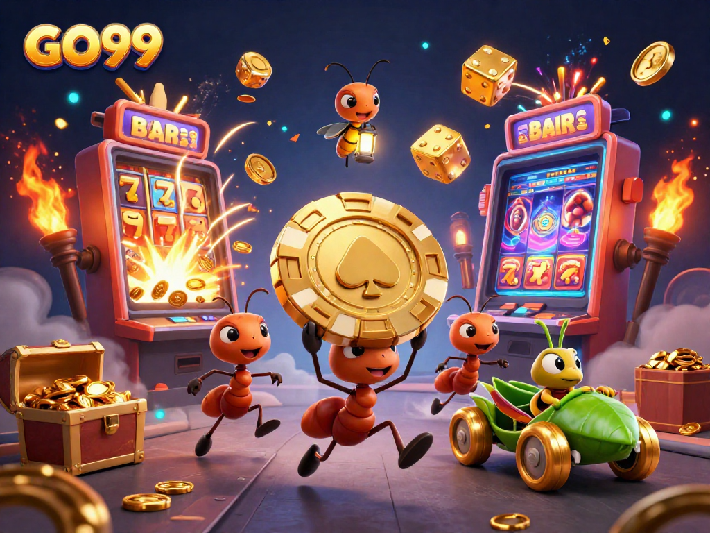 GO99 showcases an adventurous team of ants in a heist with a golden poker chip.