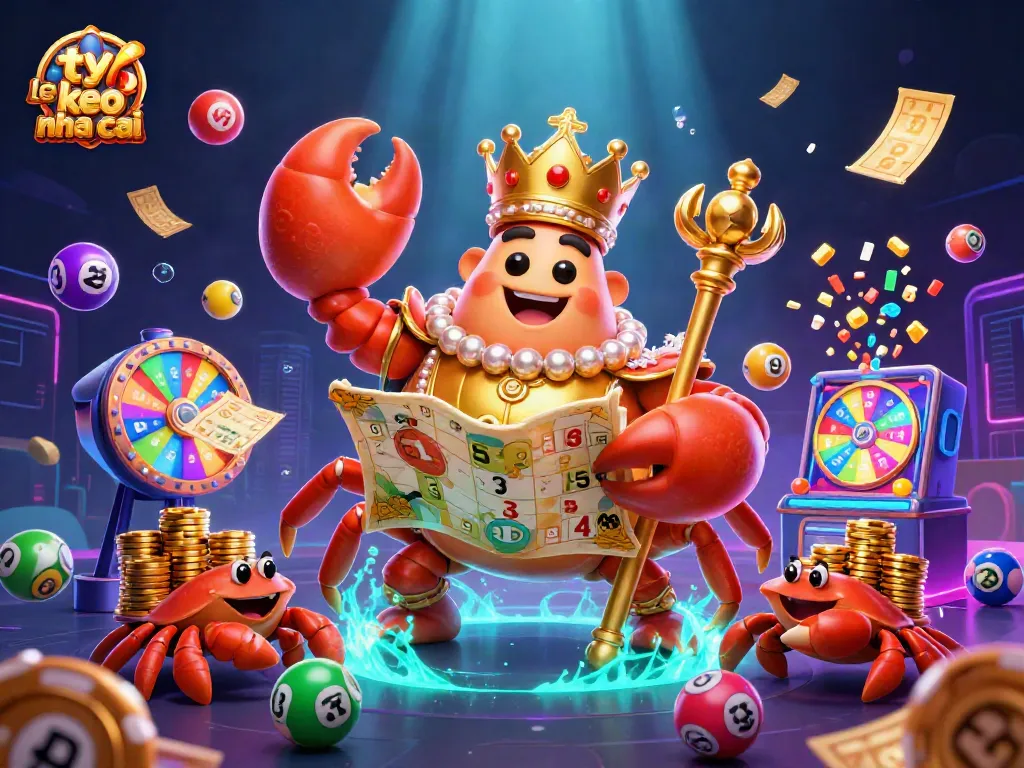 Engage with ty le keo nha cai as the golden crab emperor navigates through vibrant casino elements.