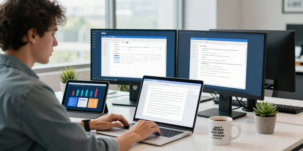 Download WPS Office showcased in an interactive workspace with documents and charts for productivity.