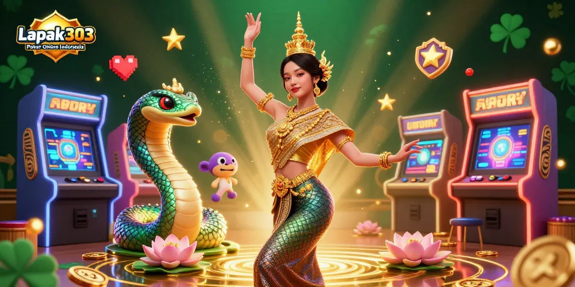Engage with Lapak303 Poker Online Indonesia through vibrant casino-themed 3D illustration.