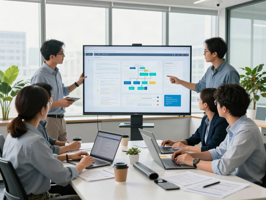 Team collaboration on business strategies and website development on the website poshuk.info.
