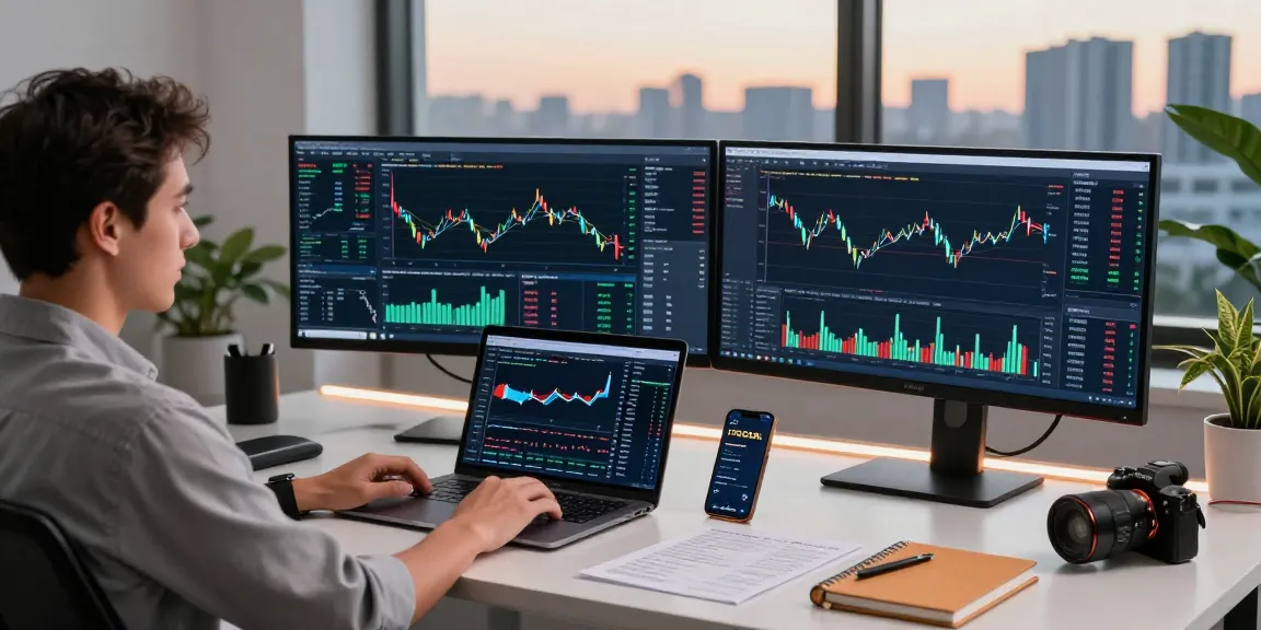 在TradingView平台上分析多个资产的交易员，展示实时图表与数据。
