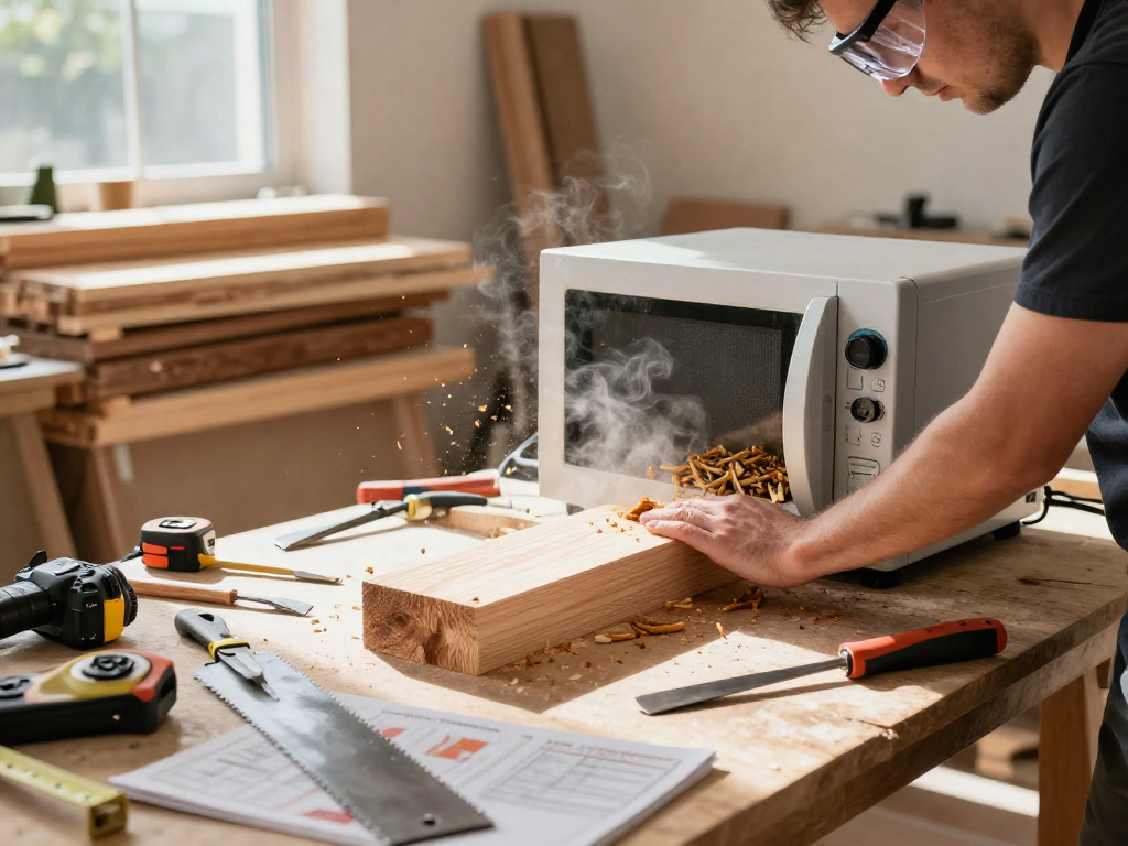Shashel equipment effectively treating wood for pests in a bright workshop.