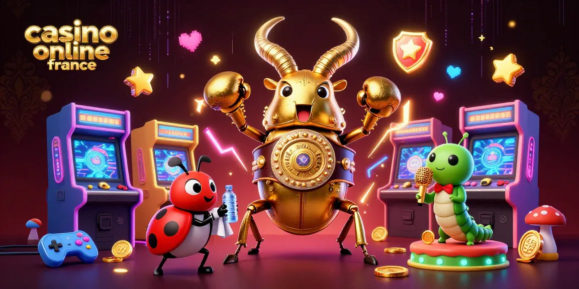 Le jeu passionnant du casino en ligne France avec un scarabée géant et des machines colorées