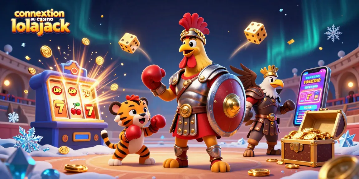 Experience the thrill of gaming at connexion au casino lolajack with our vibrant illustration featuring dynamic characters and casino elements.