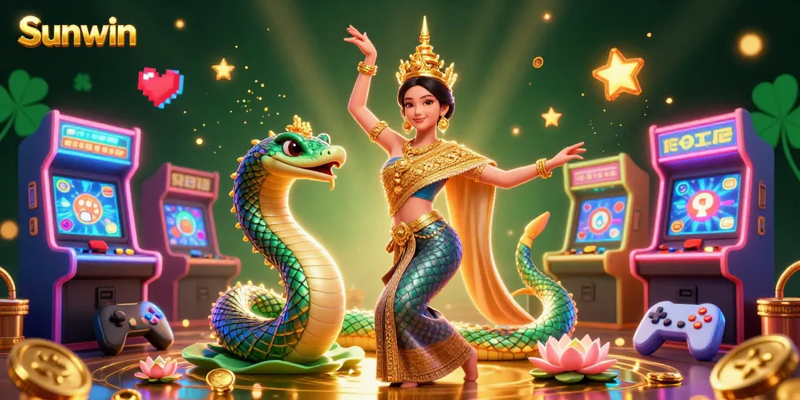 Experience the thrill of Sunwin in this vibrant online gaming scene filled with rich 3D elements and casino excitement.