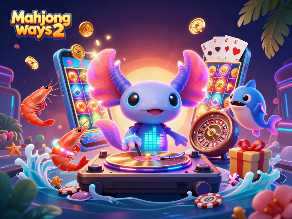 Spin to win with Mahjong Ways 2, featuring vibrant neon characters and dynamic gaming elements.