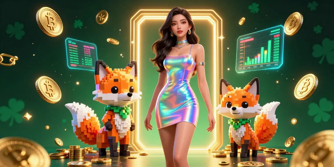 Vivez l'excitation du casino en ligne avec des visuels vibrants d'éléments de jeu et de personnages dans une scène élaborée.