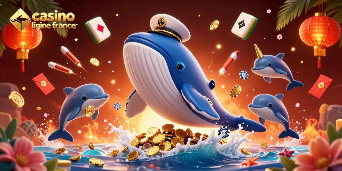 Promotion des jeux dans un casino en ligne France avec un monde en 3D dynamique rempli de pièces et de personnages amusants.
