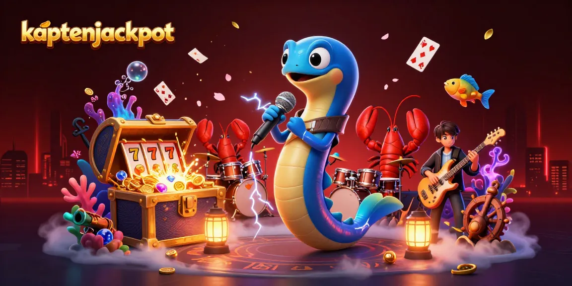 kaptenjackpot showcases an exciting underwater casino scene with vibrant characters and game elements.