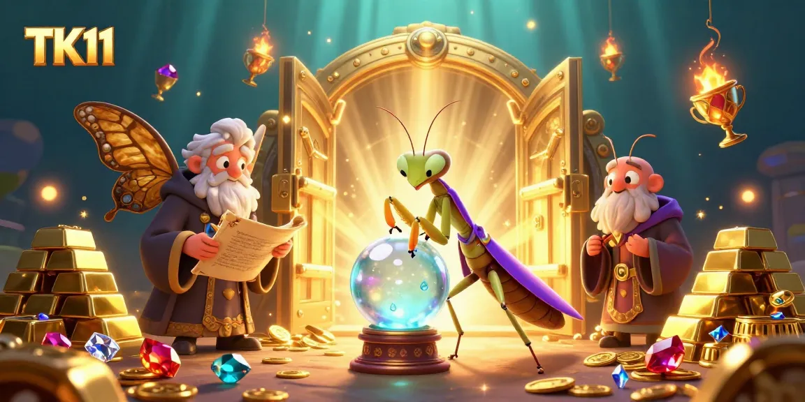 Experience the thrilling TK11 casino adventure with a fortune teller and treasures glowing.
