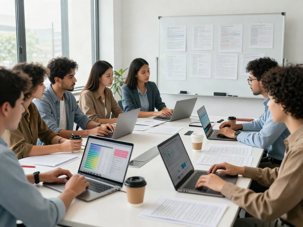 Team of professionals discussing Professional Tax Software solutions in a modern office.