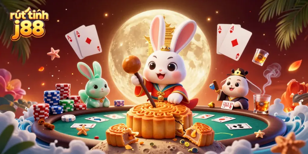 Engage in rút tiền j88 with vibrant casino elements and exciting visuals in this festive scene.