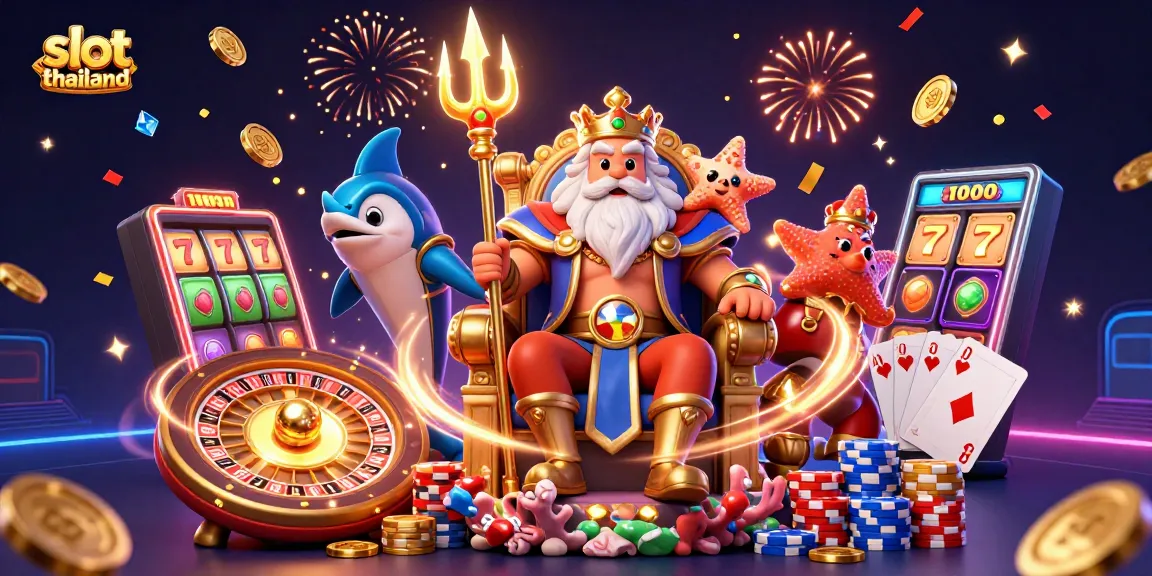 Menangkan slot thailand dengan ilustrasi kasino yang menggembirakan dan simbol keberuntungan.