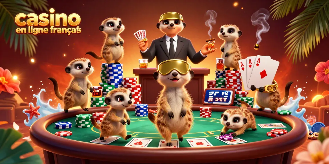Gagnez sur un casino en ligne français avec des suricates gérants et des cartes de poker.