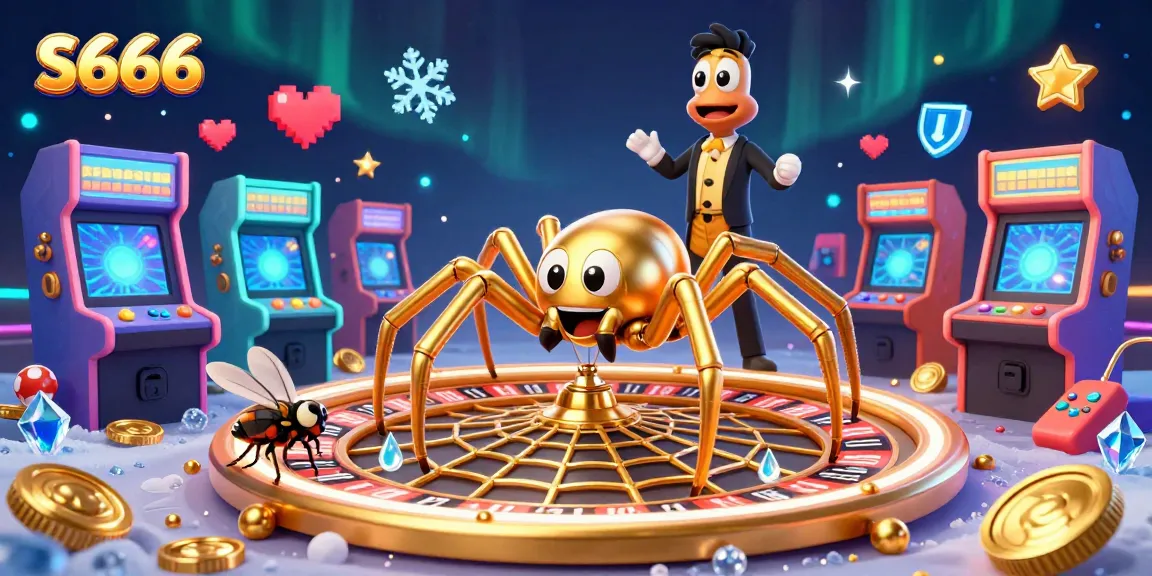 S666 offers a vibrant casino experience with a golden spider roulette wheel and dynamic betting action.