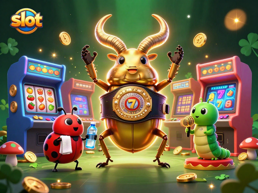 Experience thrilling slot gameplay with vibrant characters and classic fruit symbols in this dynamic casino scene.