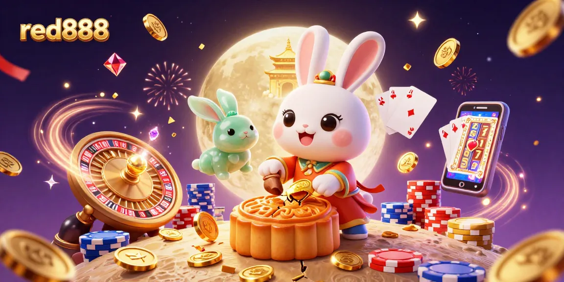 Experience thrilling jackpots with red888 in this vibrant 3D casino illustration.