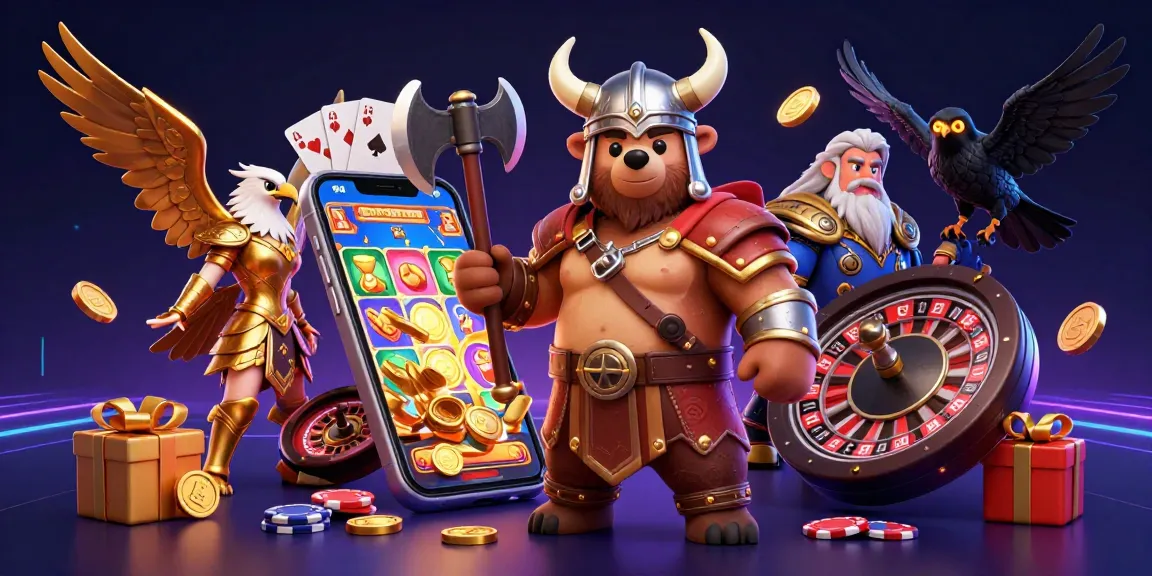 Engage and talk to strangers while spinning slots in this vibrant gambling scene.