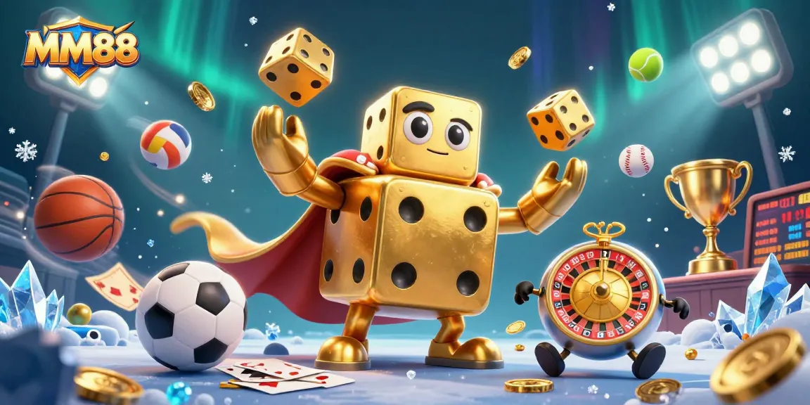 Experience the exciting gaming action at MM88 with dynamic characters and vibrant casino elements.