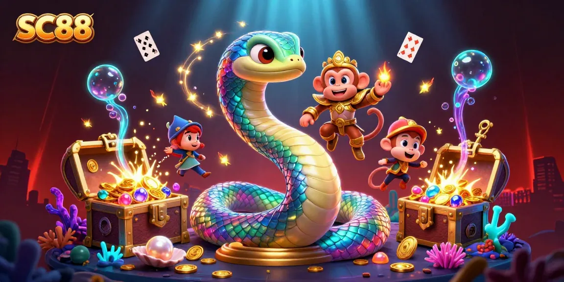 Experience winning opportunities at SC88 with this vibrant casino-themed illustration