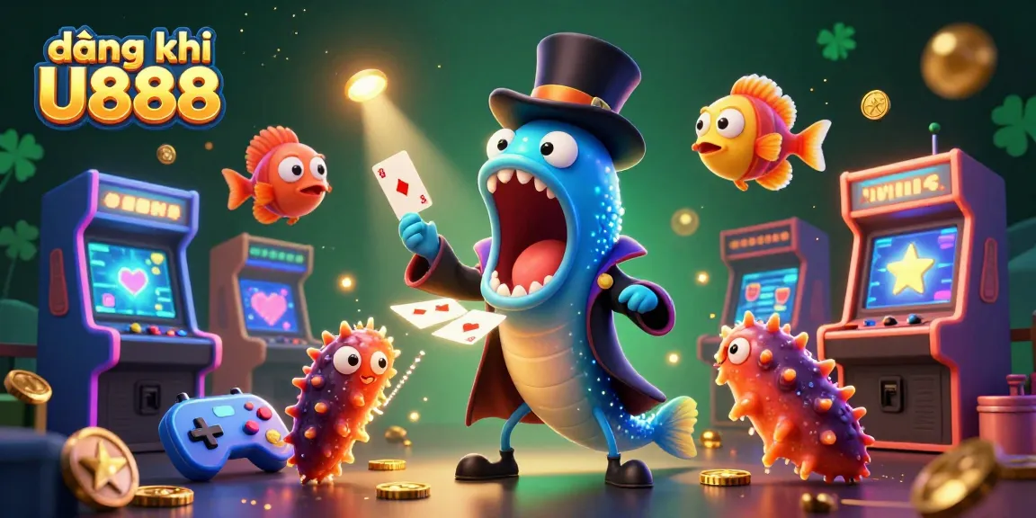 Engaging 3D illustration of đăng ký U888 with a magical deep-sea eel, thrilling players in casino-style excitement.
