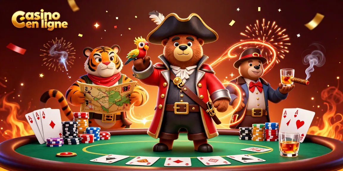Découvrez un gameplay palpitant au casino en ligne avec des personnages s'engageant dans l'excitation du poker et des visuels dynamiques.