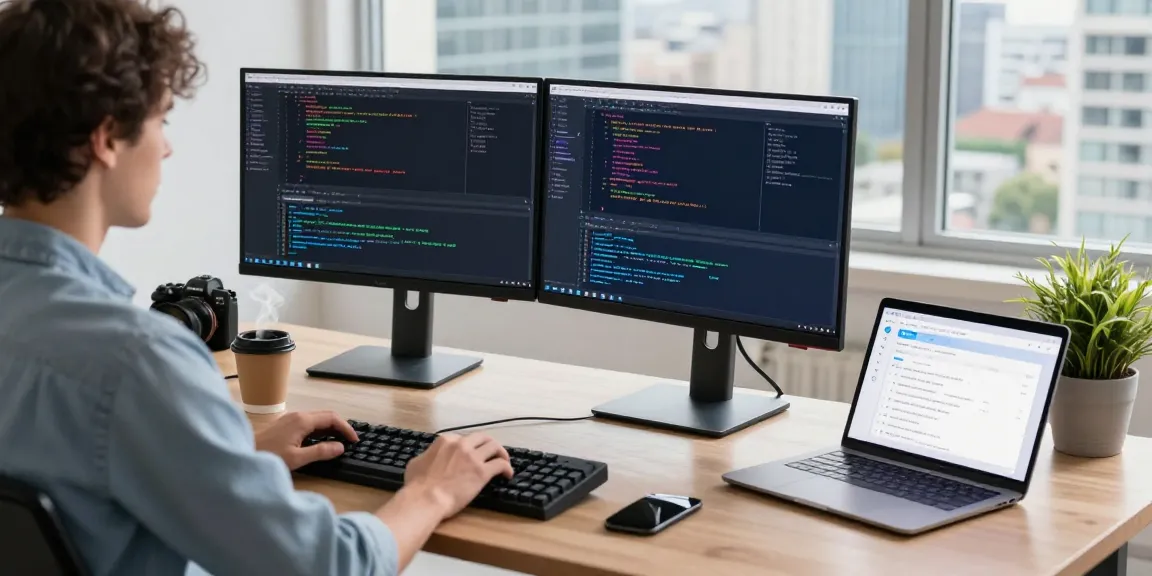 Programmer focused on creating solutions with 纸飞机中文版 in a vibrant tech workspace.