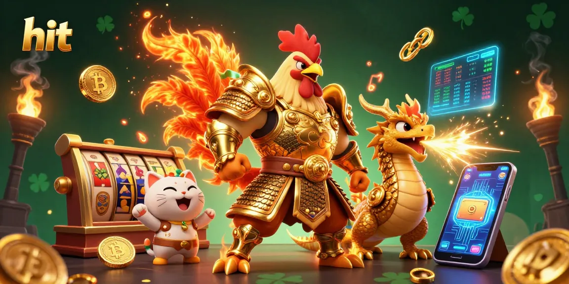 Win big with hit as a rooster warrior battles for glory amid vibrant casino imagery!