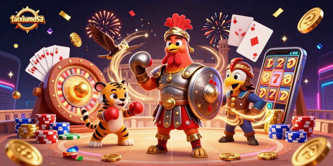 Experience the thrilling world of taixiumd5a with a dynamic 3D casino scene featuring engaging characters and vibrant game elements.